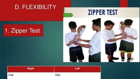 zipper test|different fitness tests.